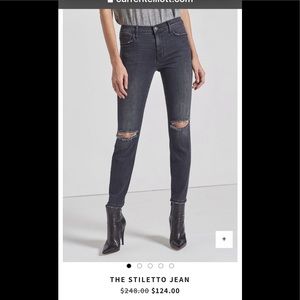 NWT current Elliott stiletto skinny jean 26 black
